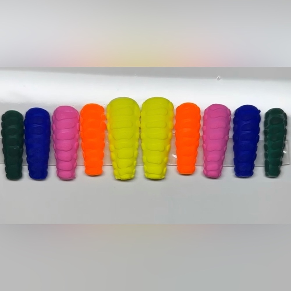 Neon croc press on nails